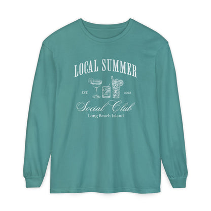 Local Summer Social Club, Cheers, Long Sleeve Comfort Color Tee