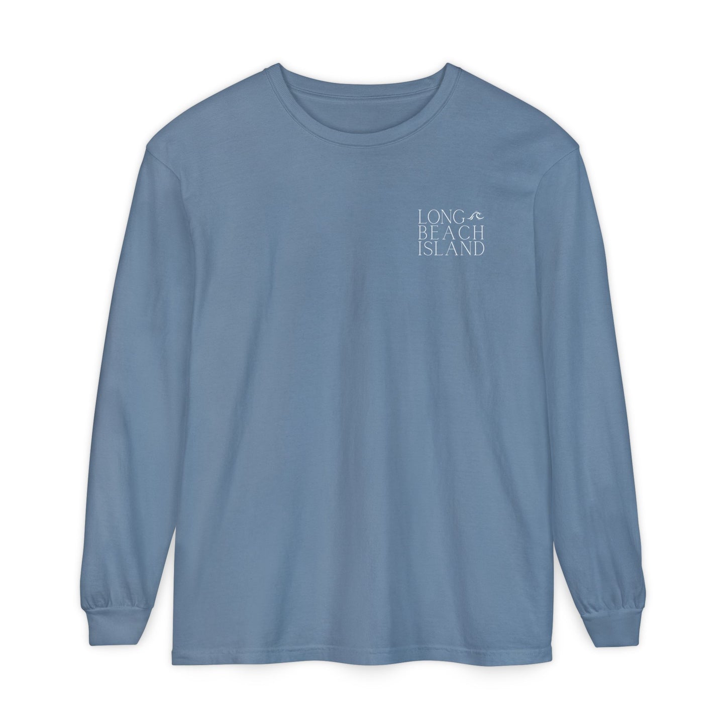 Waves Comfort Colors Long Sleeve Tee, Long Beach Island