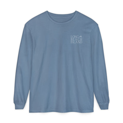 Waves Comfort Colors Long Sleeve Tee, Long Beach Island