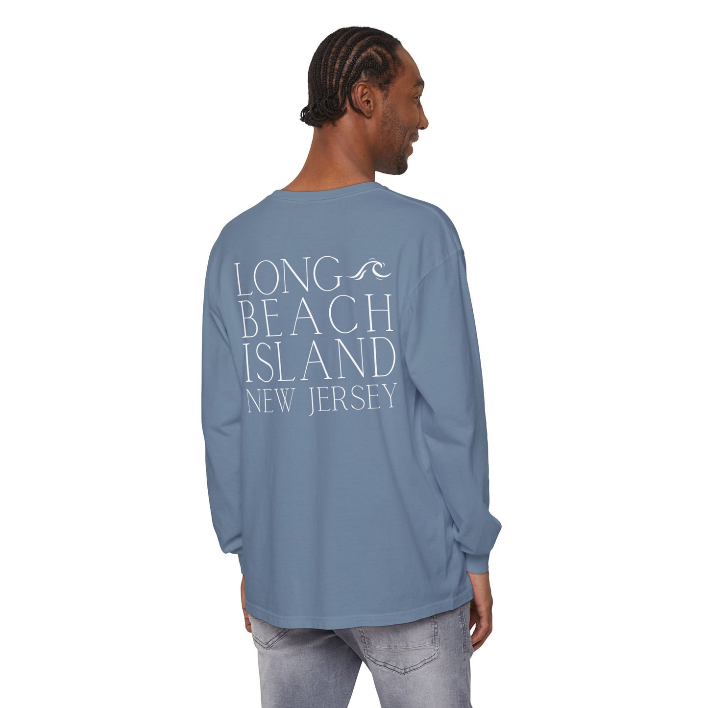 Waves Comfort Colors Long Sleeve Tee, Long Beach Island