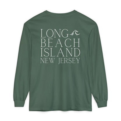 Waves Comfort Colors Long Sleeve Tee, Long Beach Island