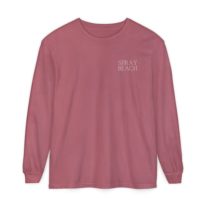 Waves Comfort Colors Long Sleeve Tee, Spray Beach