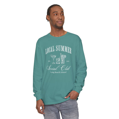 Local Summer Social Club, Cheers, Long Sleeve Comfort Color Tee