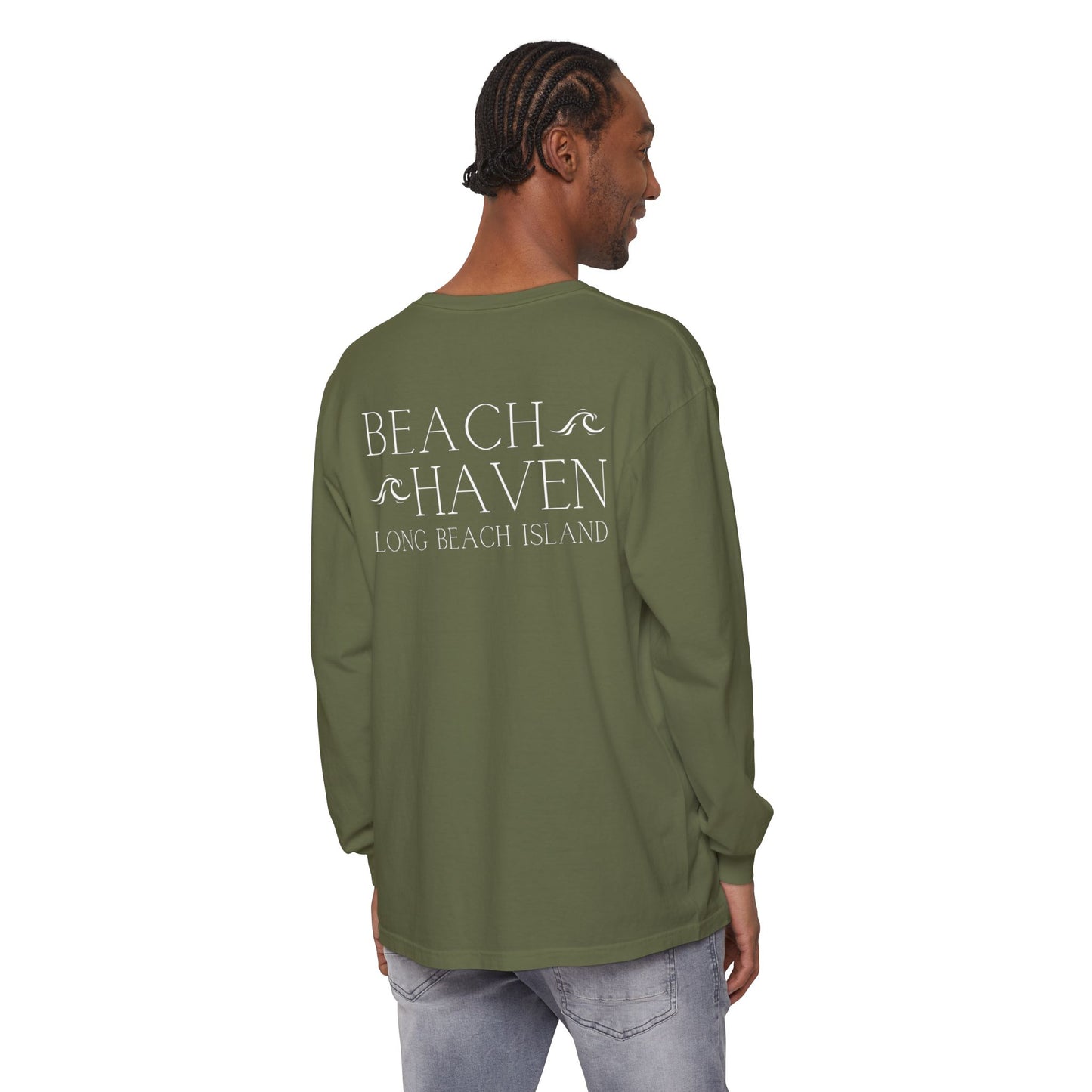 Waves Comfort Colors Long Sleeve Tee, Beach Haven