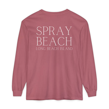 Waves Comfort Colors Long Sleeve Tee, Spray Beach